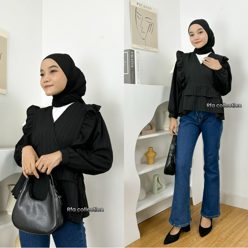 ATASAN KEMEJA WANITA THALIA BLOUSE TERBARU BAHAN BABY CRUSH PREMIUM SOFT