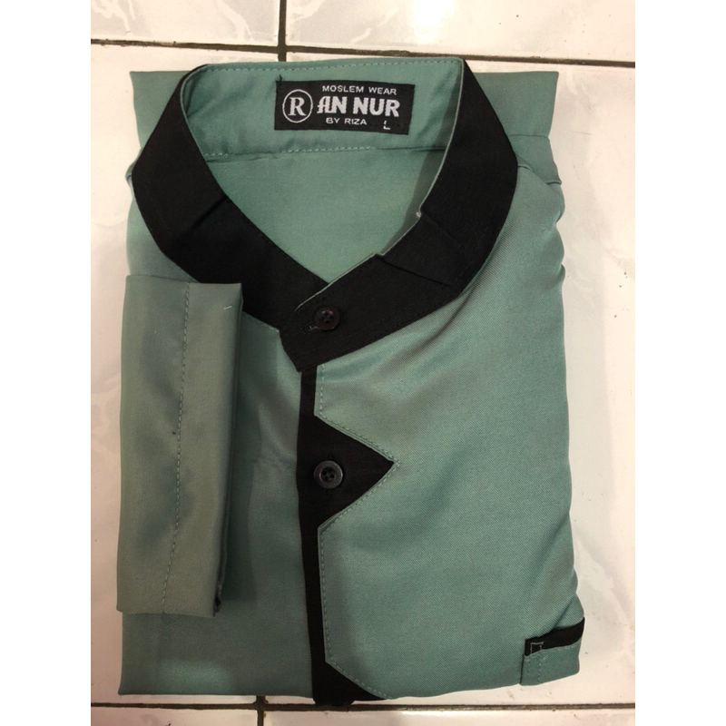 baju koko zikzak / busana muslim laki laki / koko lengan panjang / ecer / grosir
