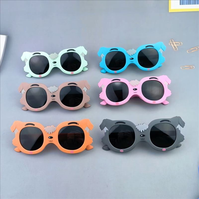 Kacamata Hitam Terpolarisasi Anak Bahan Silikon Kartun Fashion Sunscreen Sunglasses