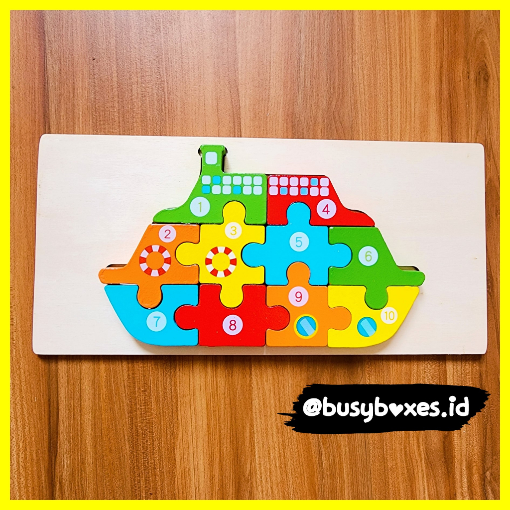 [busyboxes.id] Mainan Edukasi anak Puzzle Kayu Wooden Toys Puzzle 3D dino