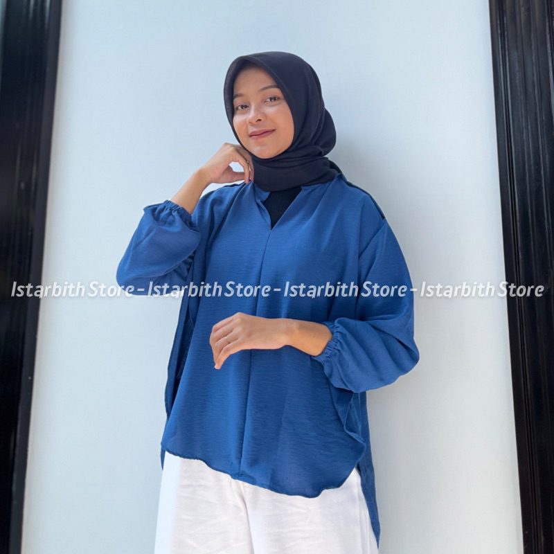 Kemeja Blouse Wanita - Livia Blouse Crinkle Airflow - Outer Wanita Korean Style