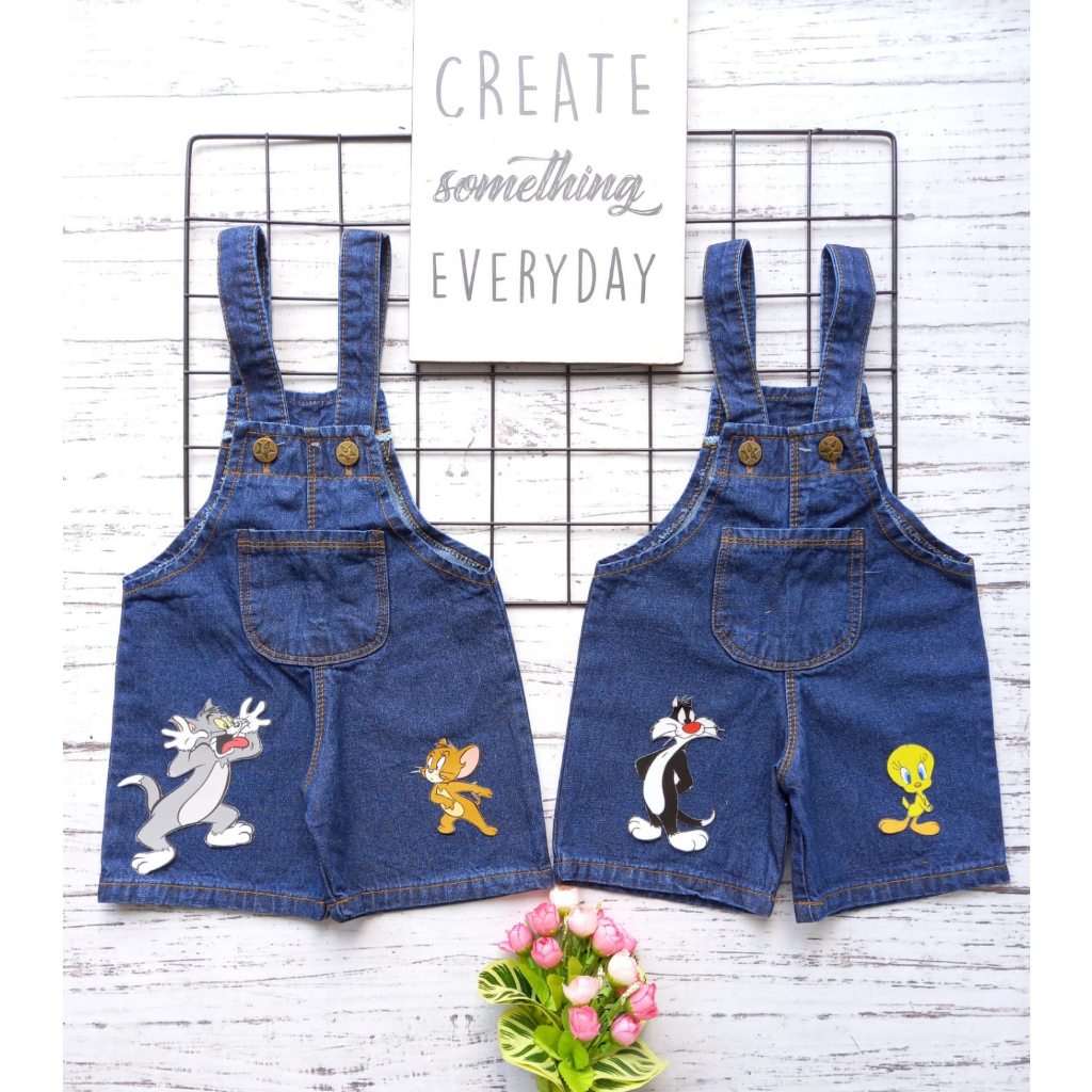 OVERALL JEANS ANAK 1-7 TAHUN / OVERALL KARAKTER ANAK