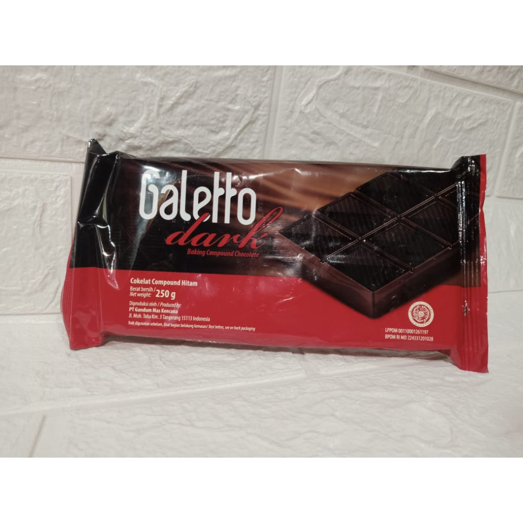 

COKELAT BLOK Compound Hitam GALETTO DARK 250 gram