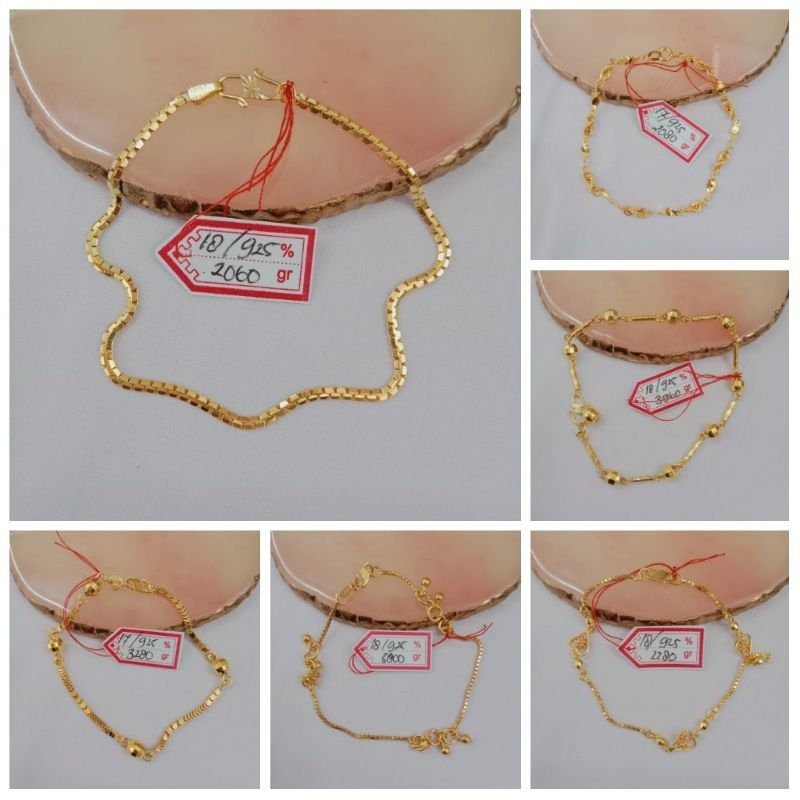 GELANG RANTAI CEWEK KEKINIAN PERAK ASLI 925%