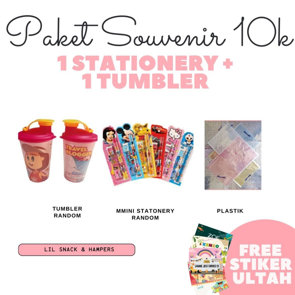 

Souvenir Hampers Ulang Tahun Anak Paket Tumbler Botol Minum Sationery Alat Tulis Anak Murah - Paket Tumbler Sationery 10 Ribu