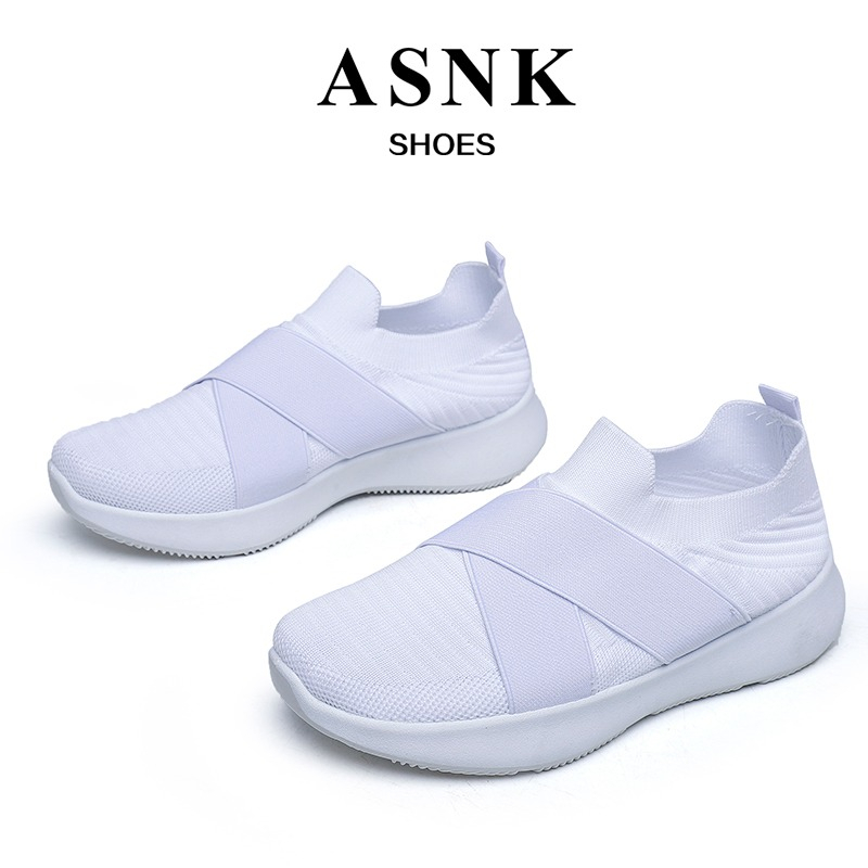 [GROSIR][COD] SEVEN_DAY SEPATU RAJUT SLIP ON WANITA OLAHRAGA TANPA TALI SPORT SHOES A-6617 PUTIH