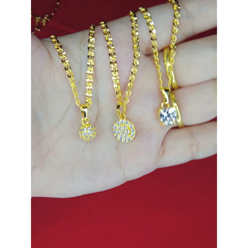 kalung 88 kristal lapis emas 24k