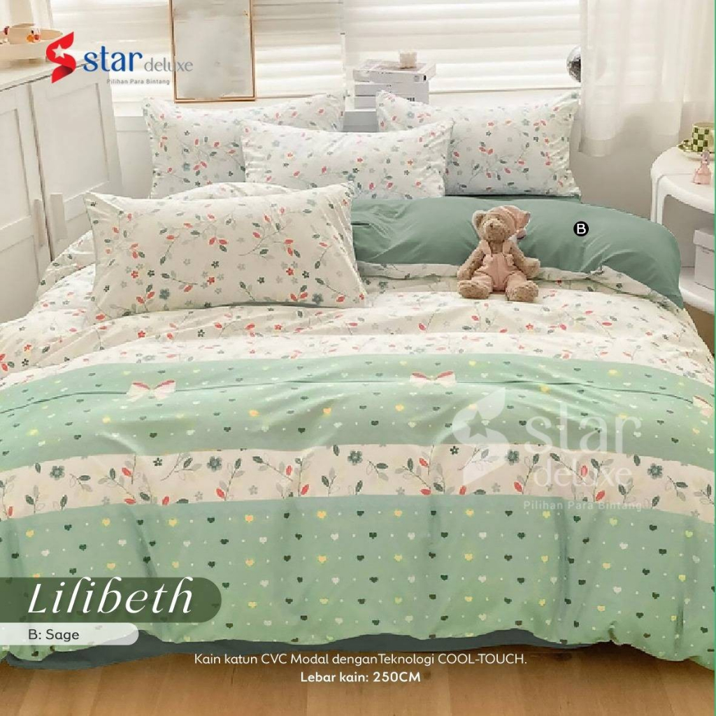 Sprei set anti geser+bedcover/motif LIBETH/motif RED CHERRY/motif PALACE