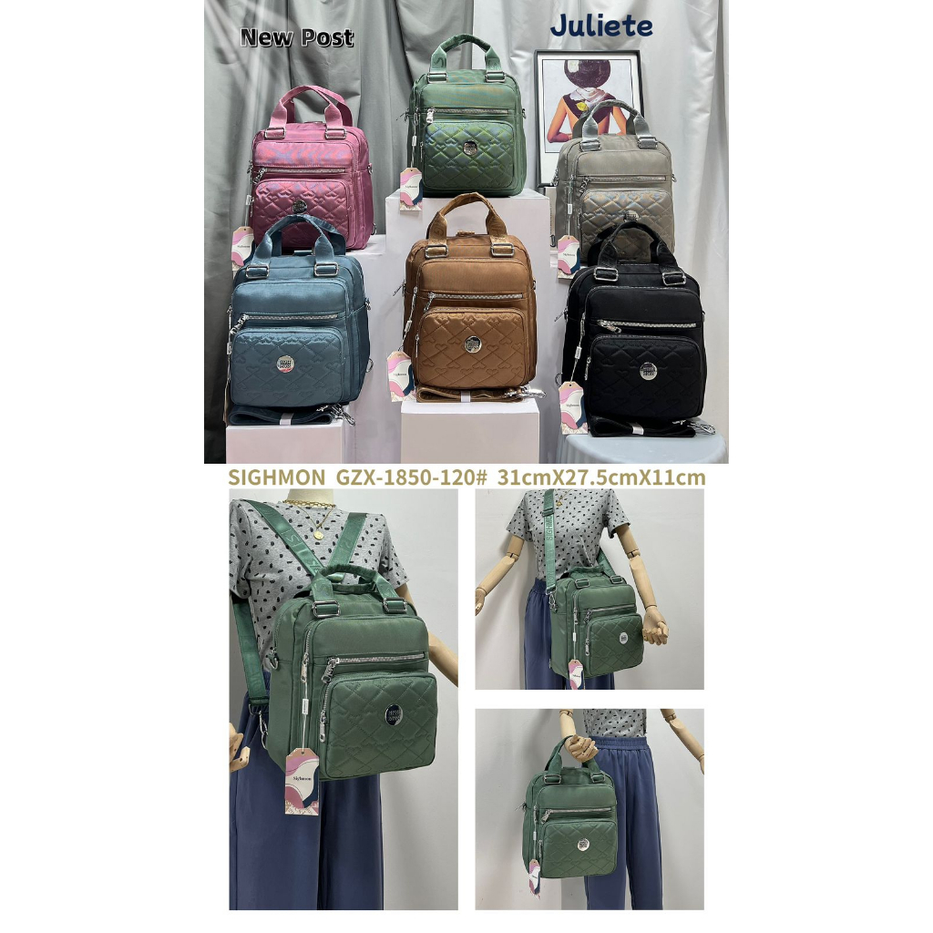 SIGHMON | Tas Sighmon Shigmon Selempang Ransel Bahu 3 in 1 3in1 Slempang Slingbag Sling Bag Parasut Kanvas Mini Import Fashion Canvas Cewek Wanita Tas Selempang