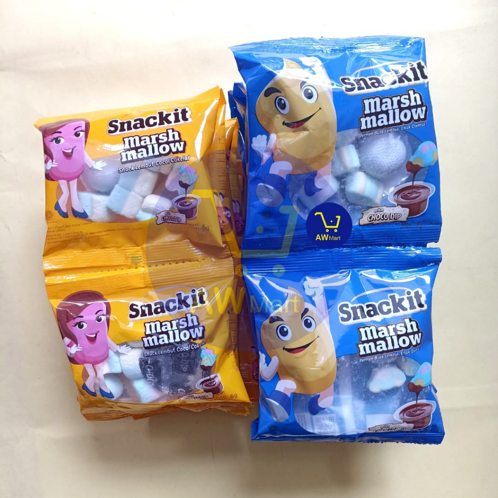 SNACKIT MARSHMALLOW RTG ISI ( 10 SACHET X 6 GRAM ) - MARSHMALLOW SNACKIT DAN PASTA COKELAT RENCENG I