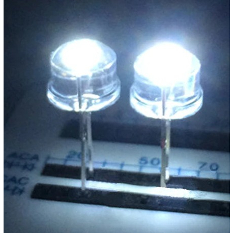 Lampu LED Chip Besar 8mm straw hat Topi super terang 0,5W Warna Warni