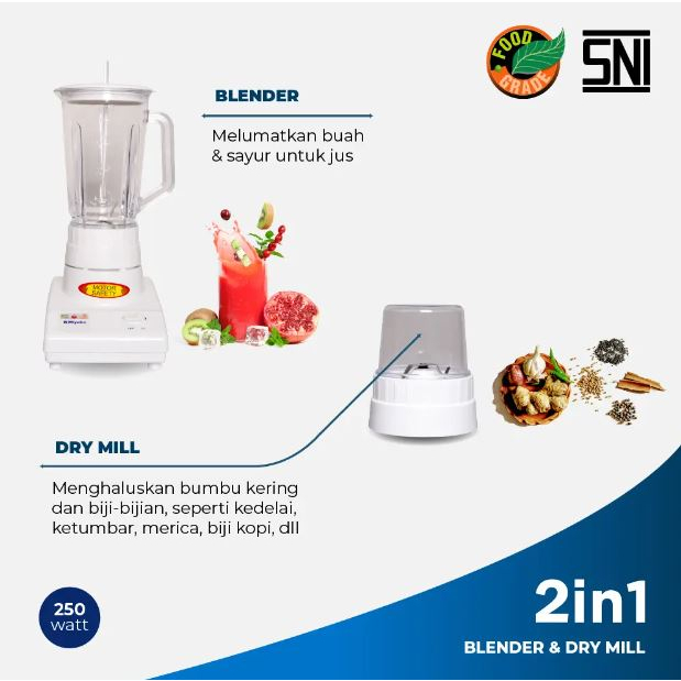 Miyako Blender 2 in 1 Plastik BL-101 PL 1 liter