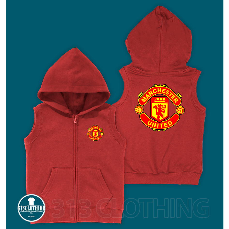 Jaket Vest Zipper Anak Manchester United Jaket Rompi Anak MU Manchester United