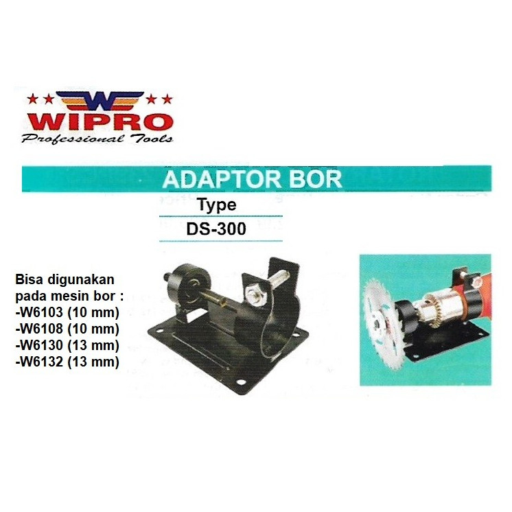 Wipro DS300/DS-300 Adaptor/Adapter untuk Mesin Bor 10 dan 13 mm