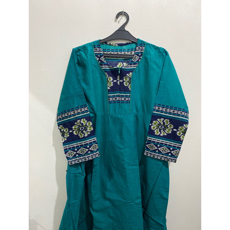 preloved gamis cantik hijau emerald