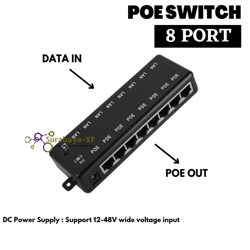 POE SWITCH 8 PORT INJECTOR 8PORT