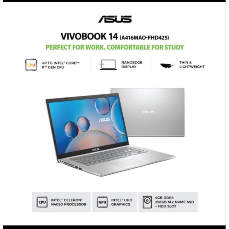 Laptop ASUS A416MAO-FHD425N4020 256G PCIE 4GB DDR4
