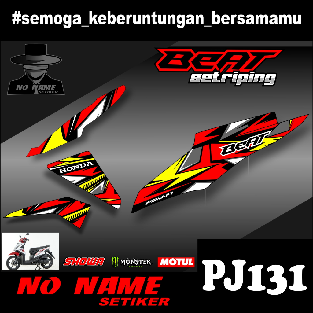 striping semi full setiker stiker beat fi (pj131) 2013-2015 variasi stiker motor honda setriping beat