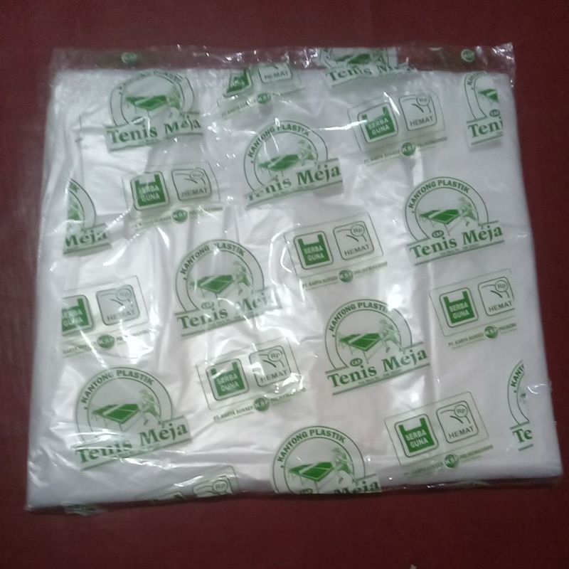 Kantong Plastik Bening Natural / Tenis Meja / Kresek Transparan / Bening /PE ukuran 40cm