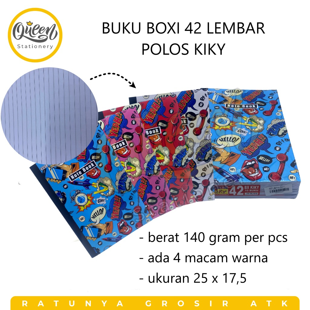 

1 PCS BUKU BOXI 42 LEMBAR POLOS KIKY NOTEBOOK TULIS CATATAN SEKOLAH