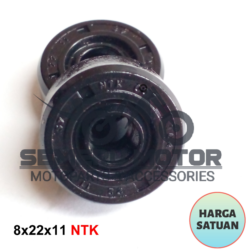 8x22x11mm merk NTK Honda Win Oil Seal Shock Breaker Belakang (Sil Oli Rear Shockbreaker Sokbeker Sko