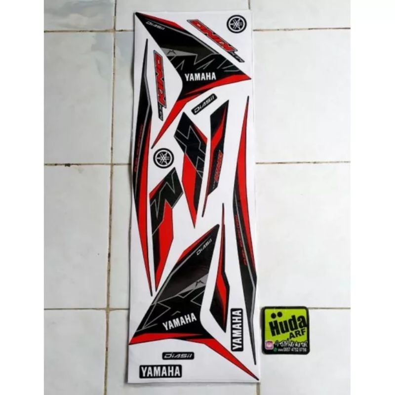 Striping lis Variasi MX king model 2019 Hitam lis Merah Sticker lis body Jupiter MX King model 2019 
