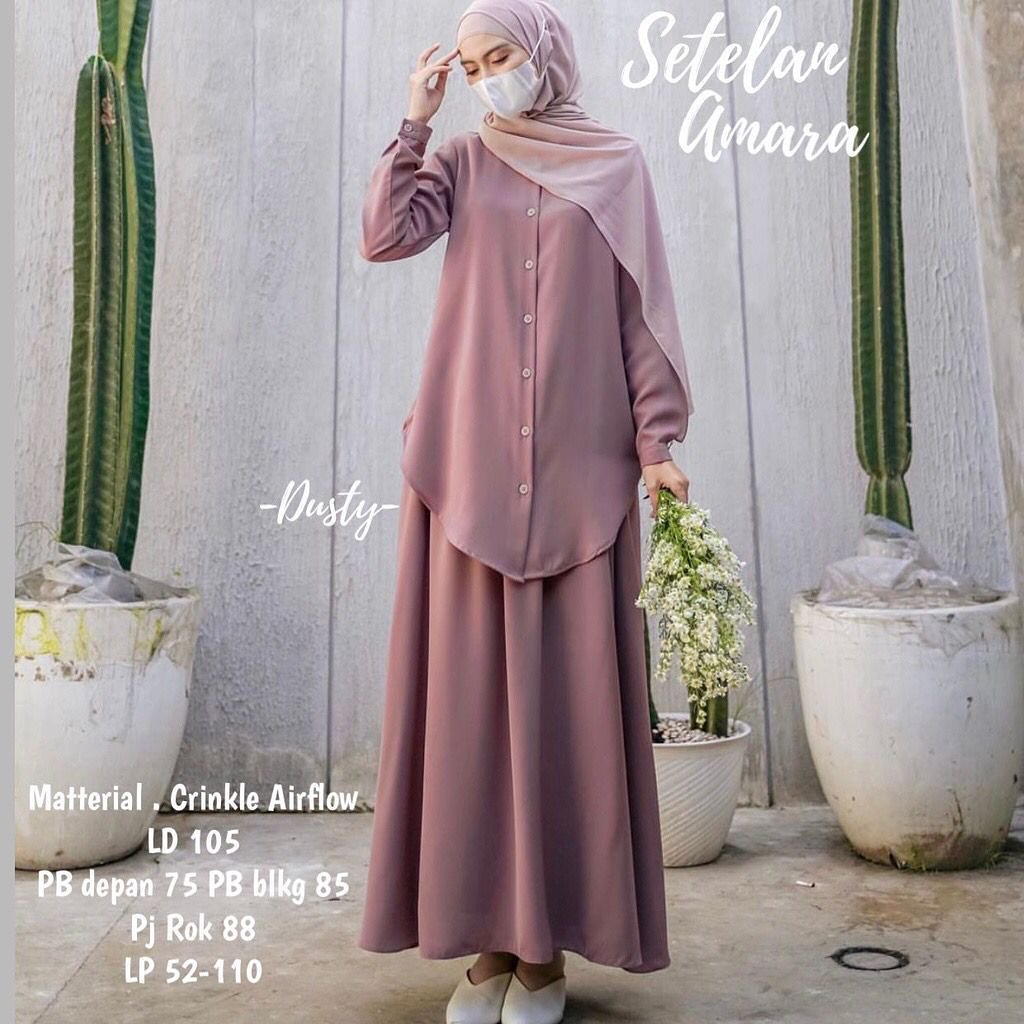 Big Sale Pakaian Wanita One set Baju Muslim Wanita  Maryam Mamanda Saleha Terbagus Setelan Muslim Wanita Kekinian 2023 Amara Set Stelan Matt Cringkle Airflow Pakaian Wanita Size Fit M XL Fashion Muslim Lebaran