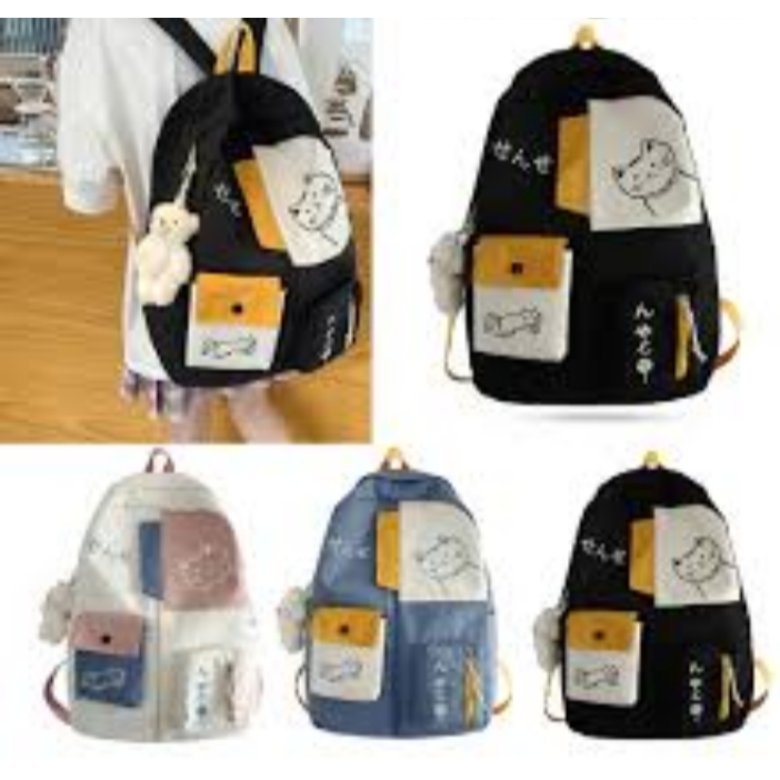 BDKR_TAS - Tas Ransel Wanita Anak Remaja Fashion Modern Korean Style / Tas Ransel Sekolah SD SMP SMA / Tas Punggung Wanita Kekinian Terbaru 2023 / Tas Sekolah Anak Perempuan Murah / Tas Ransel Anak Motif Karakter / Tas Sekolah Wanita Fashion Style