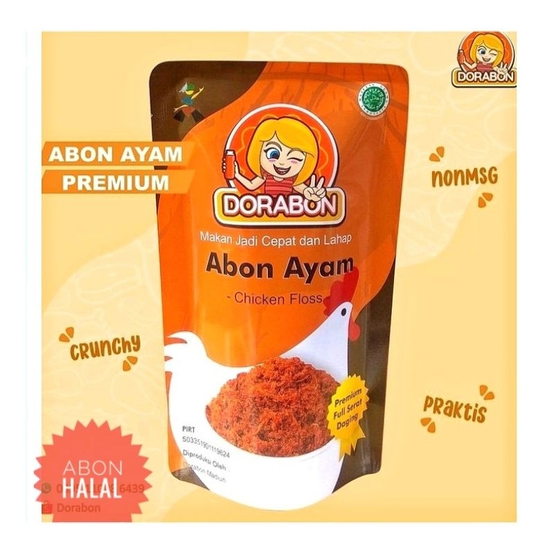 

Halal Abon Ayam Asli Enak Full Daging Dorabon Kemasan Premium