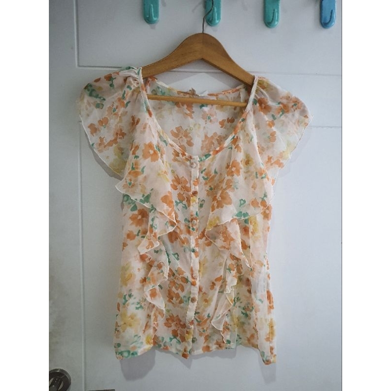 atasan kutung sifon motif bunga 058