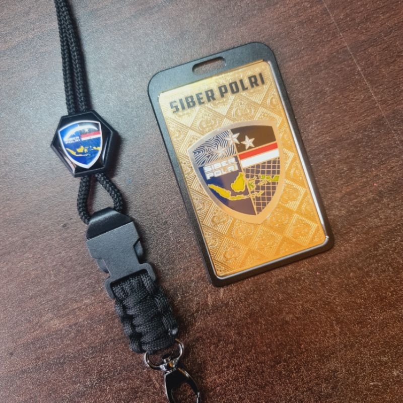 

plat id card peneng lanyard holder logo SIBER POLRI