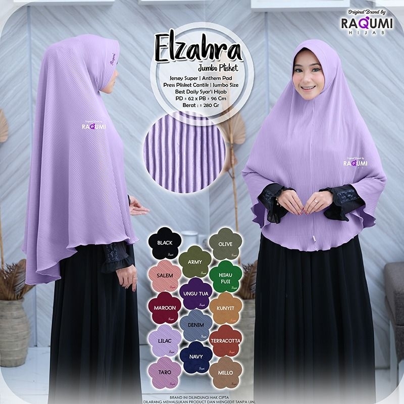 (HABIS) ELZAHRA RAQUMI DAILY HIJAB SYARI BERGO SYARI PREMIUM HIJAB adela botol