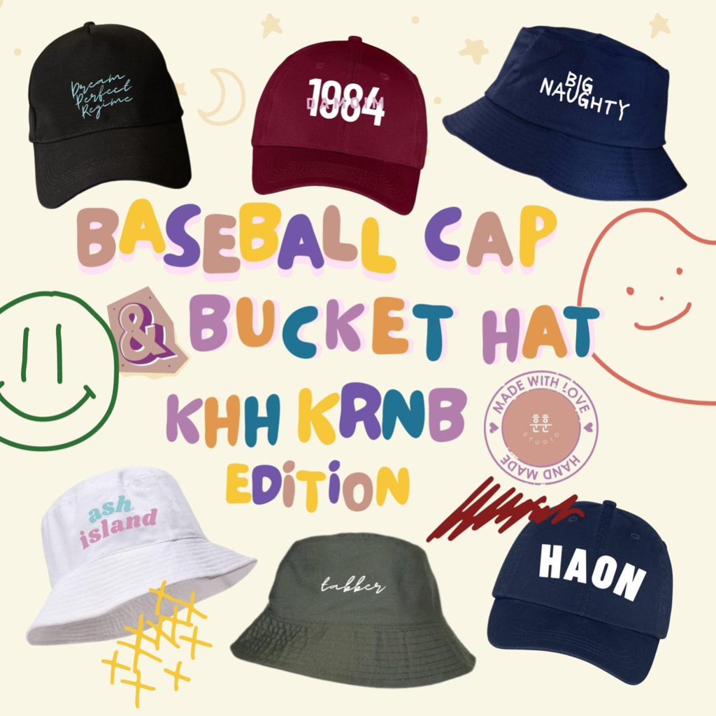 Baseball Cap & Bucket Hat (Topi) KHH KRNB KPop Fanmade Custom | AOMG H1GHR DPR LIVE ASH ISLAND BIG N