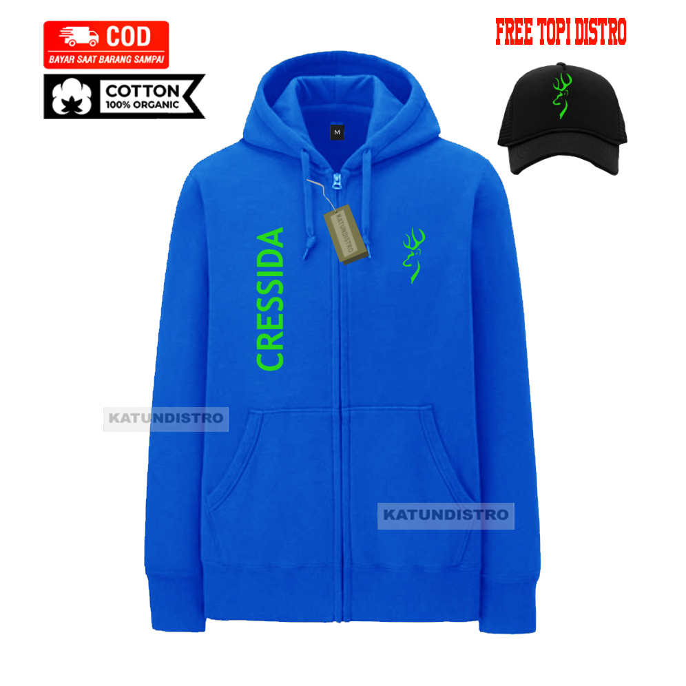 COD  Gratis Topi Jaket Distro Cressida Kirka Logo Stabilo - Jaket Distro Pria Wanita - Jaket Sweater