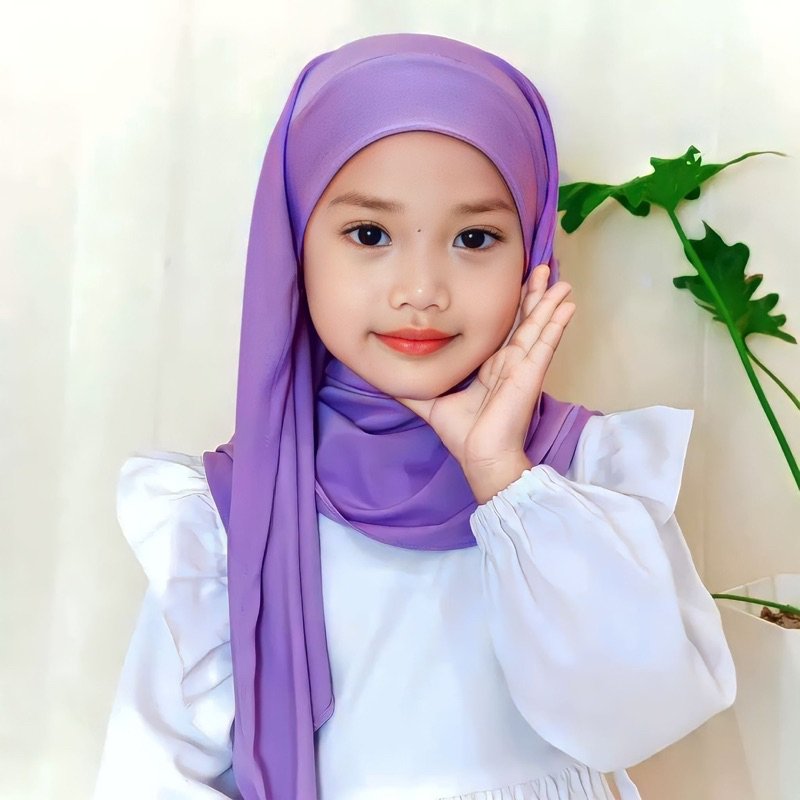 Pashmina Anak Malay / Pashmina Jersey Anak Tali / Jilbab Anak Tali Pashmina Melayu Anak