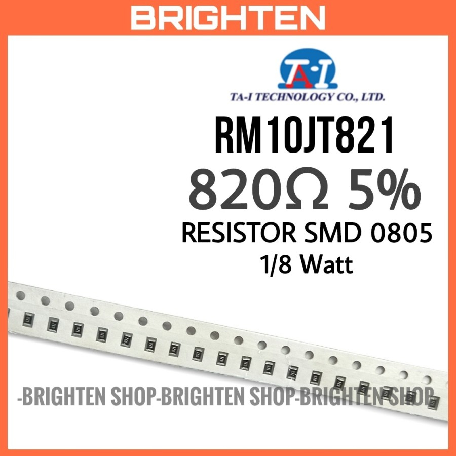 Resistor SMD 820ohm 5% 0805 820R 820 ohm 1/8 Watt