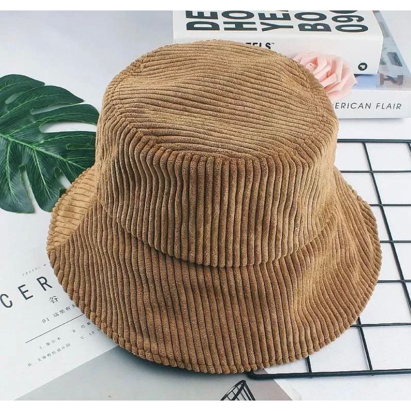 TERBARU!!!Topi Bucket Unisex Bahan Corduroy Import / Bucket Hat Dewasa Pria Wanita Viral Premium Quality