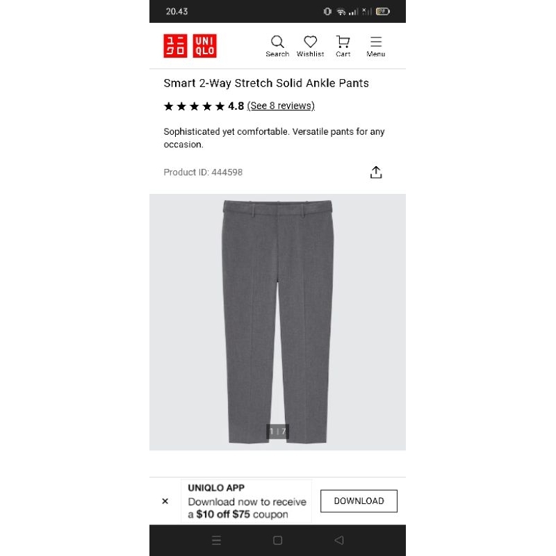 ankle pants uniqlo