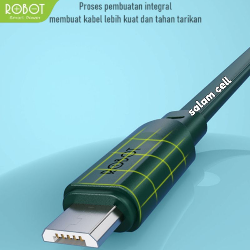 Kabel Data Micro Usb ROBOT RT-AM100 2,4A Full Colour 1Toples Isi 30pcs