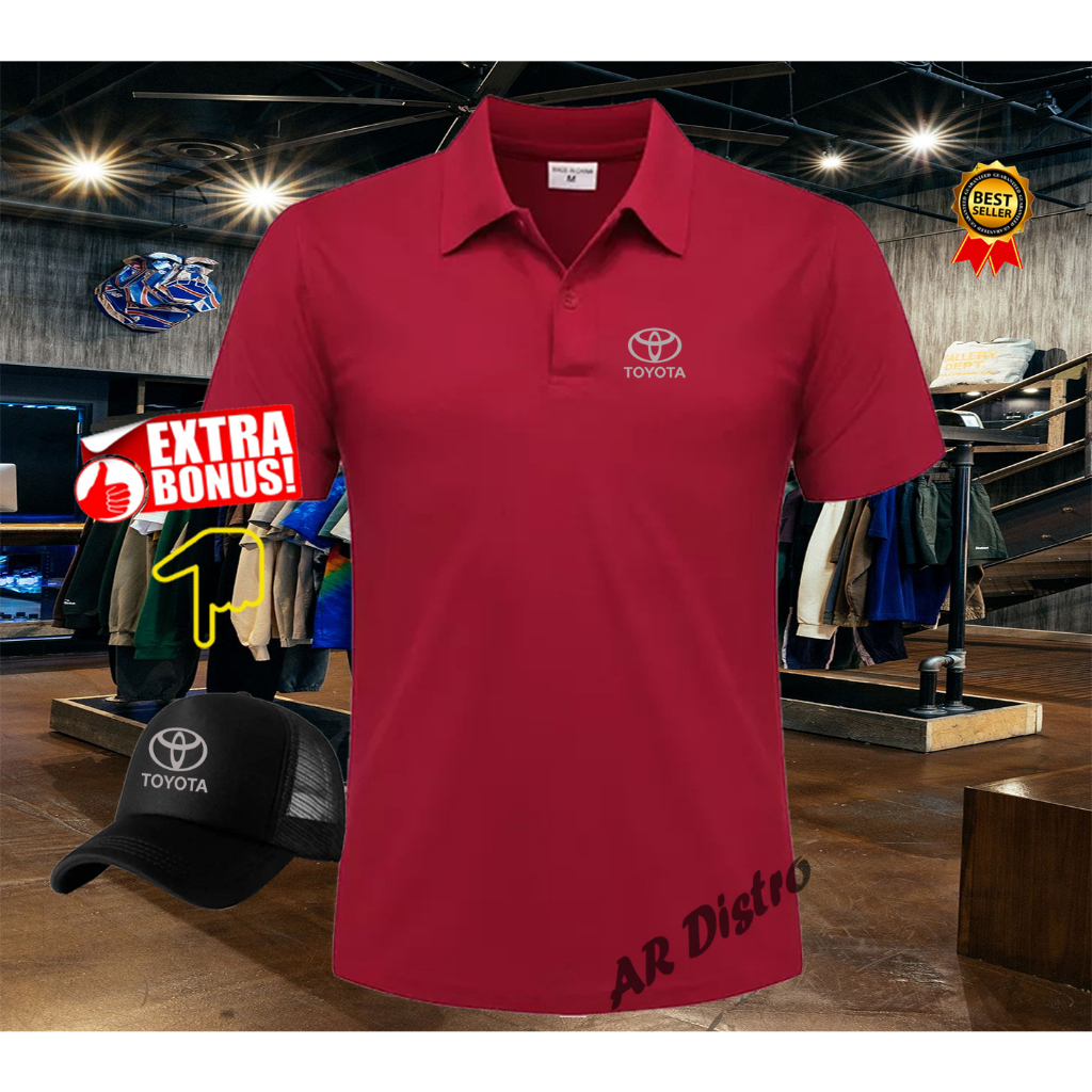 GRATISTOPI KAOS POLO SHIRT PRIA/WANITA KAOS POLO IMPORT POLO TOYOTA TEXT SILVER KAOS POLO ORIGINAL Q