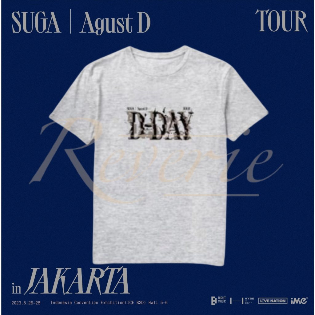 KAOS SUGA AGUSTD DDAY TOUR 2023 JAKARTA MERCH TSHIRT BAJU BTS MIN YOONGI D-DAY BANGTAN STYLE BT21 AR
