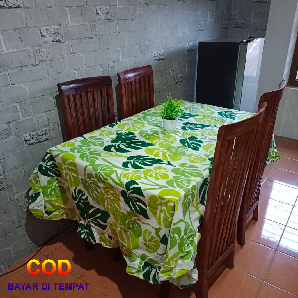 ✅COD Taplak Meja 140x200 Kain Katun Model Rumbai Aneka Motif Perlengkapan Dekorasi Kitchen Set Dapur Ruang Makan Rumah Minimalis