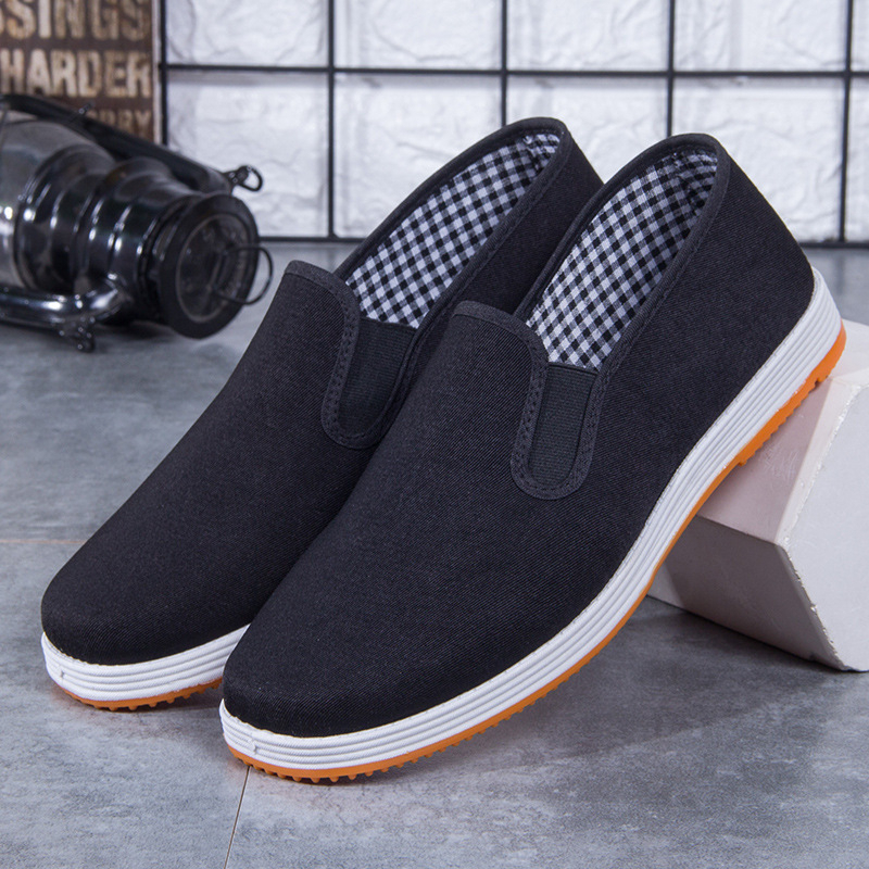 Sepatu Kanvas pria wanita sepatu tanpa tali hitam Sepatu Pria Sport Sneakers sepatu pria wanita