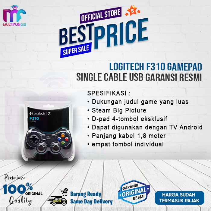 Logitech F310 Gamepad single cable USB Garansi Resmi