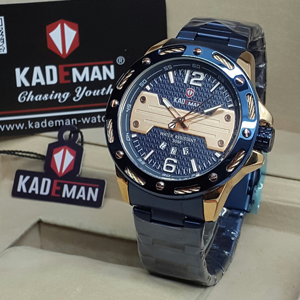 [COD] Jam Tangan Analog Couple Pria Wanita Kademan Original Water Resistant Rantai Stainles Steel