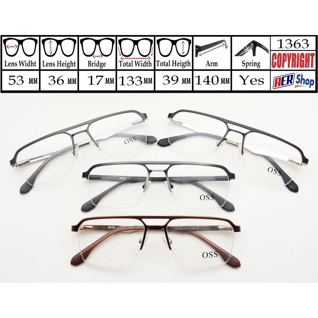 kacamata premium frame kacamata minus metal kacamata ringan half frame