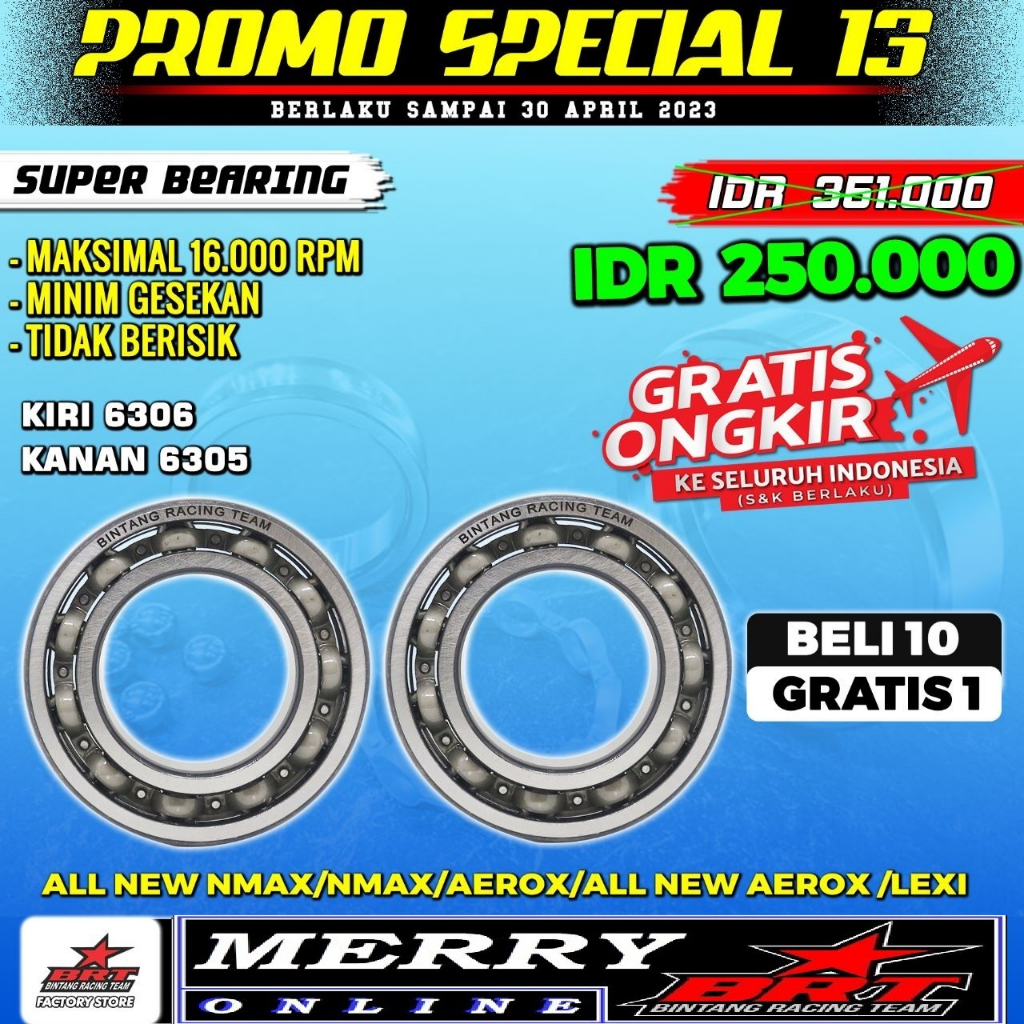 Promo Super Bearing BRT Klaher Kruk as Nmax 6306/6305 laher