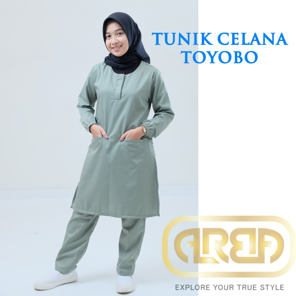 Baju oka set tunik celana bahan toyobo