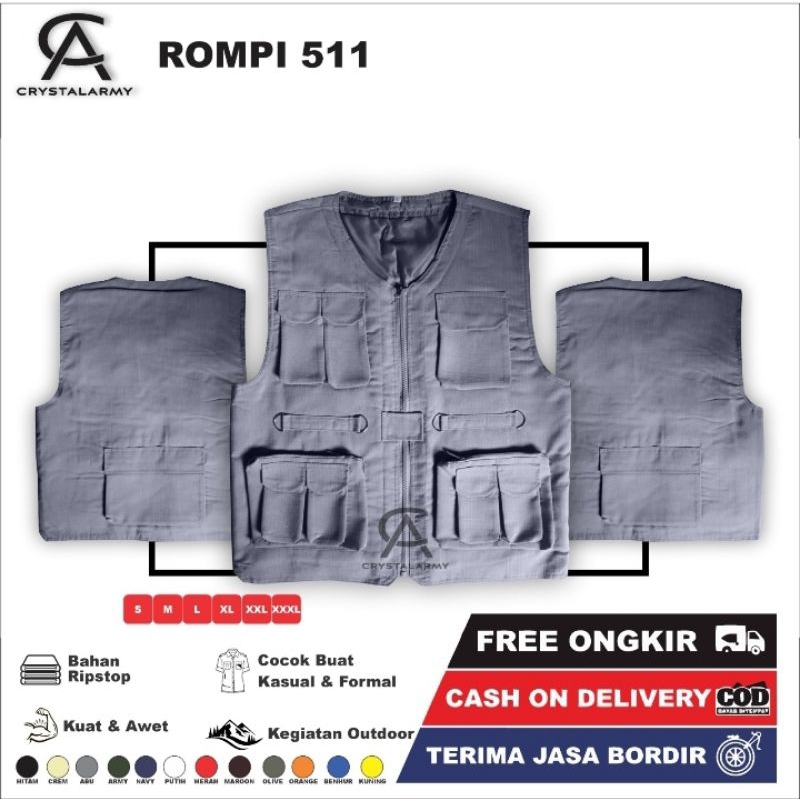 JAKET ROMPI TACTICAL OUTDOOR 511 ROMPI VEST ORIGINAL CRYSTAL