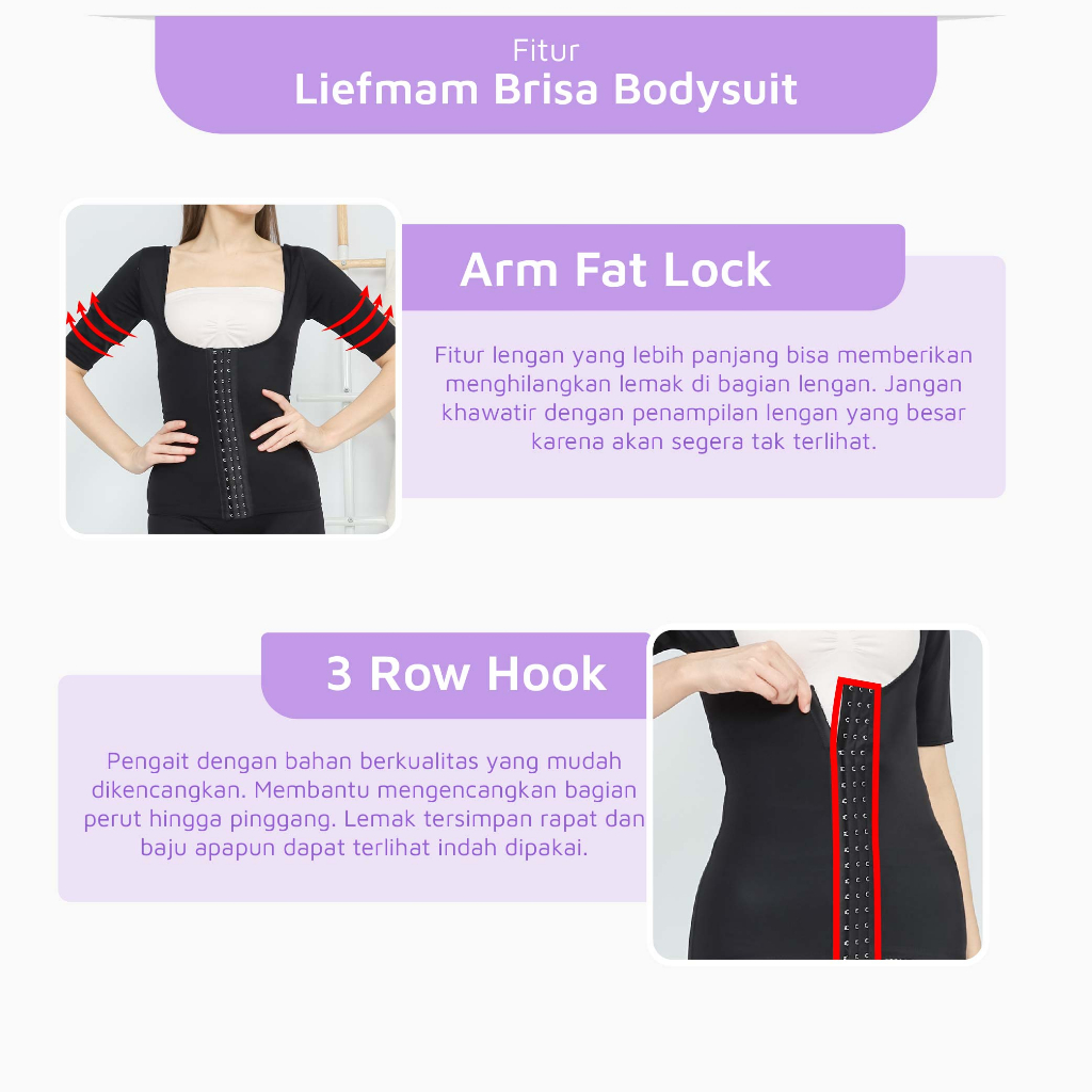 Liefmam Brisa Body Shaper - Korset Pengencang Payudara,  Pengecil Perut dan Lengan Sekaligus